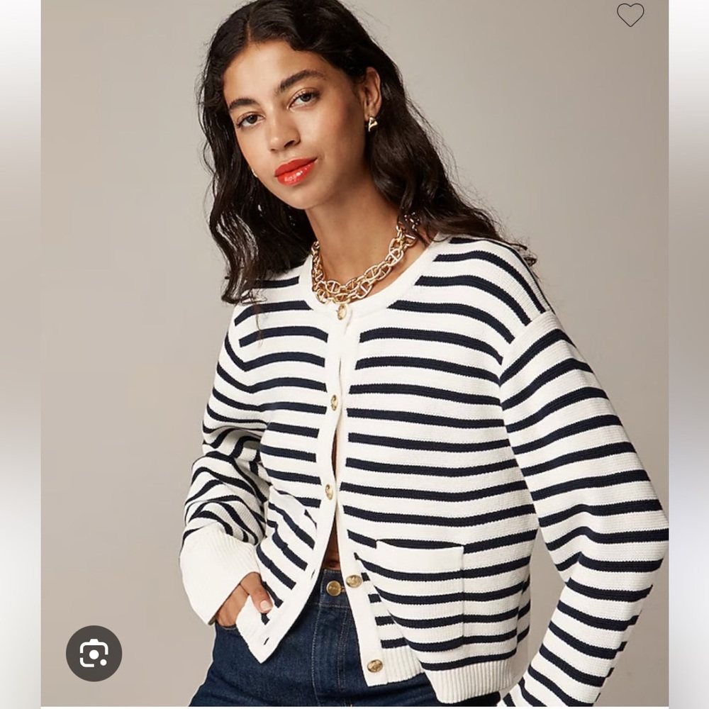 J.Crew Emilie sweater lady jacket in stripe